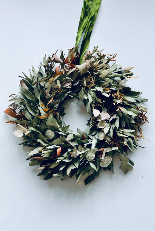 Dried Eucalyptus and Honesty Wreath
